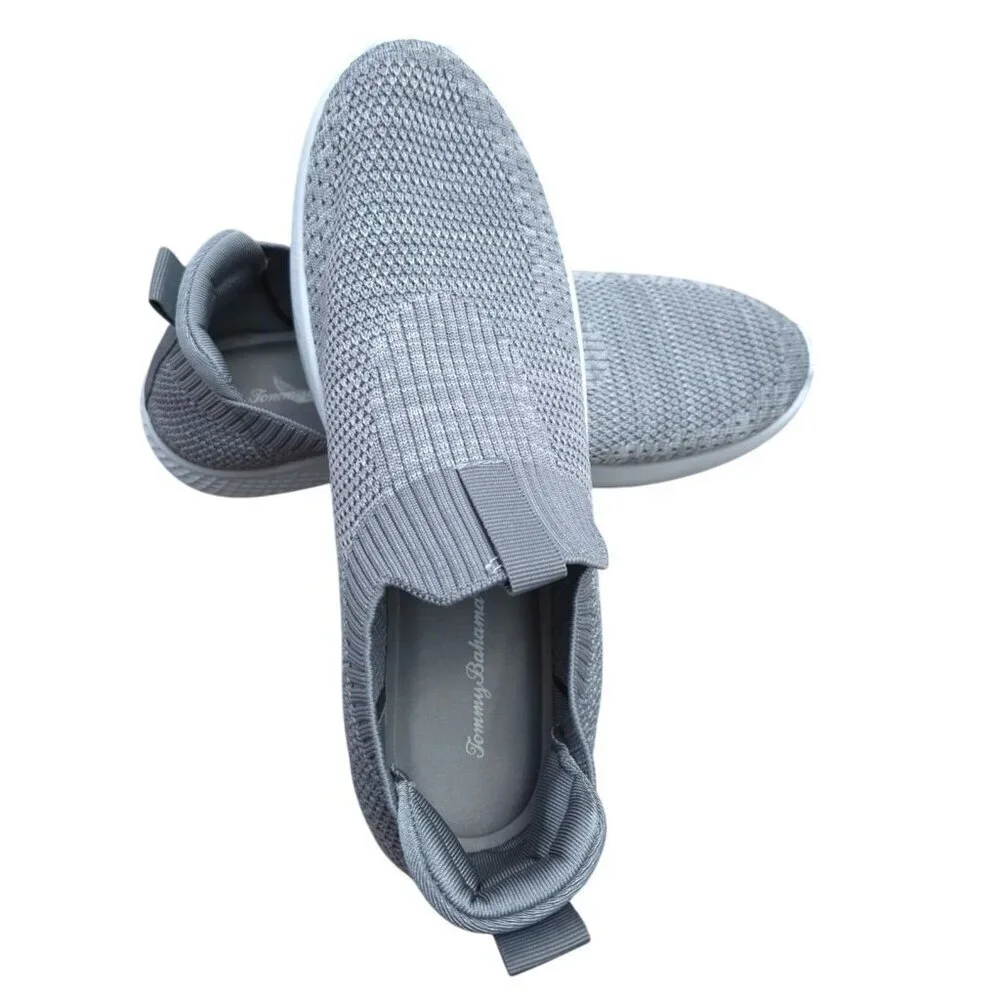 Tommy Bahama Womens Gray Knit Slip On Sneakers Lightweight Casual Size 9.